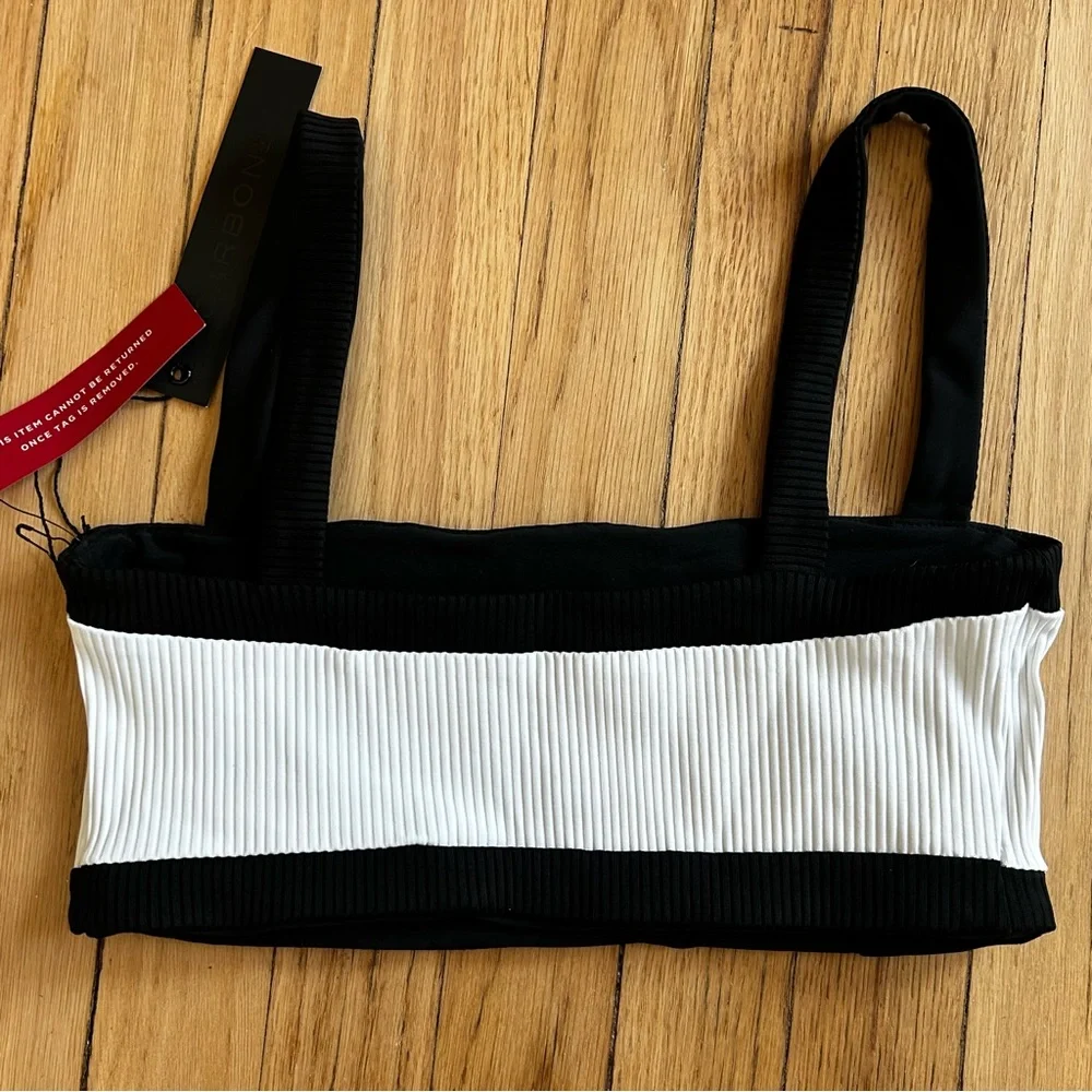 Carbon38 ribbed‎ sports br black white small women’s